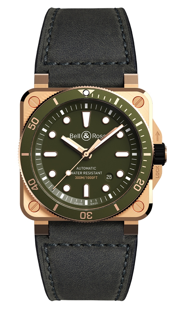 Bell & Ross BR0392-D-G-BR/SCA : BR 03-92 Diver Green Bronze