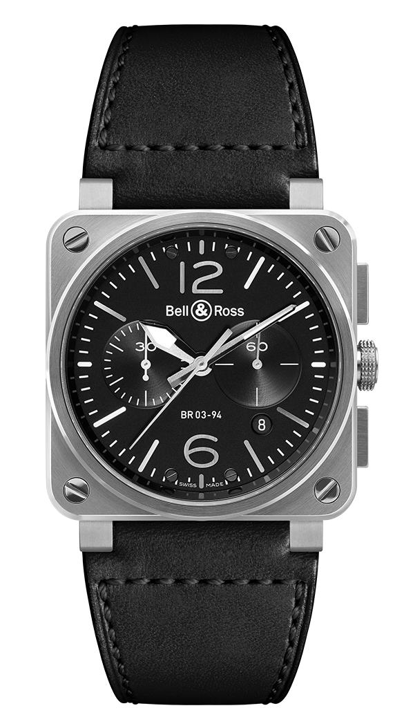 Bell & Ross BR0394-BL-SI/SCA : BR 03 94 Steel Chronograph