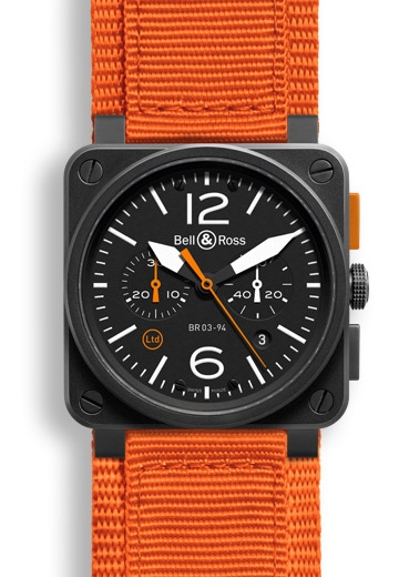 Bell & Ross BR0394OCA : BR 03 94 Carbon Orange Chronograph
