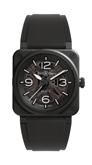 Bell & Ross BR03A-BL-SKCE/SRB : BR-03 92 Skeleton Black Ceramic