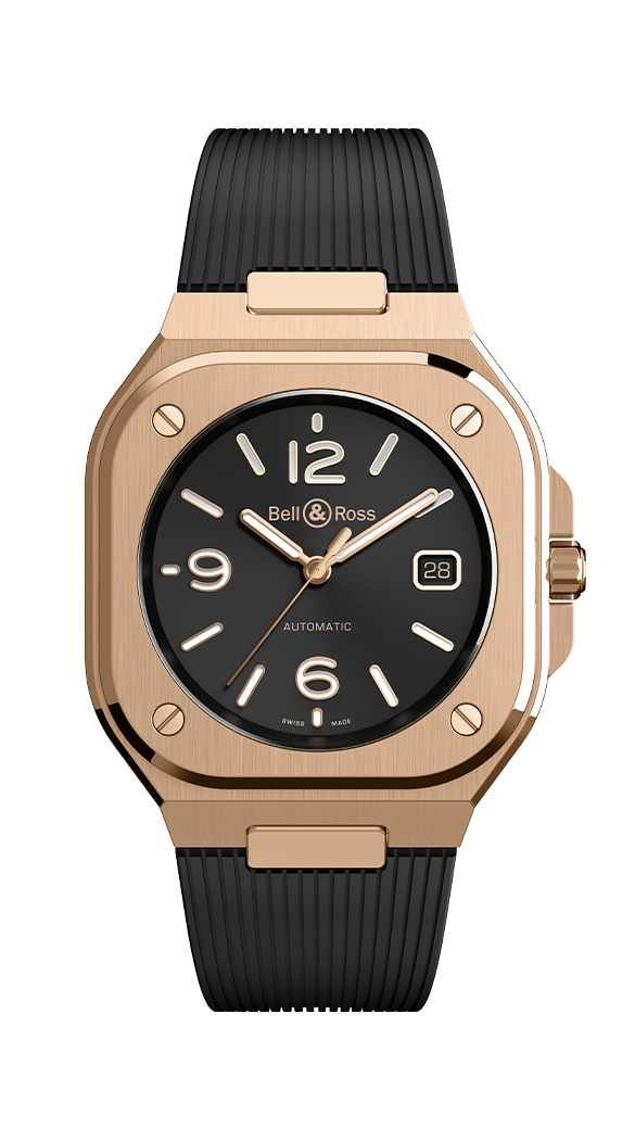 Bell & Ross BR05A-BL-PG/SRB : BR 05 Rose Gold / Black / Rubber
