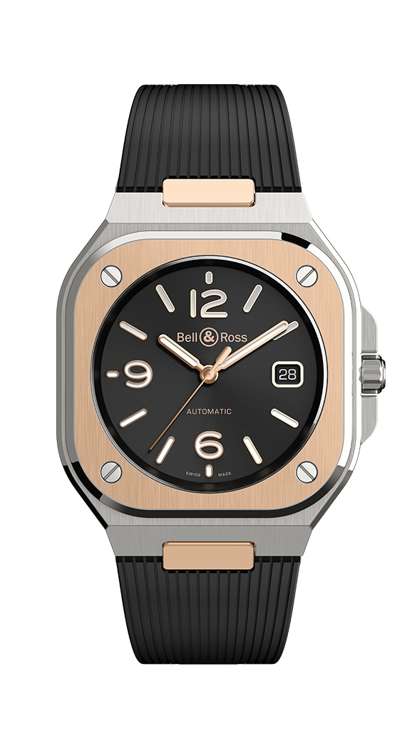 Bell & Ross BR05A-BL-STPG/SRB : BR 05 Stainless Steel / Rose Gold / Black / Rubber