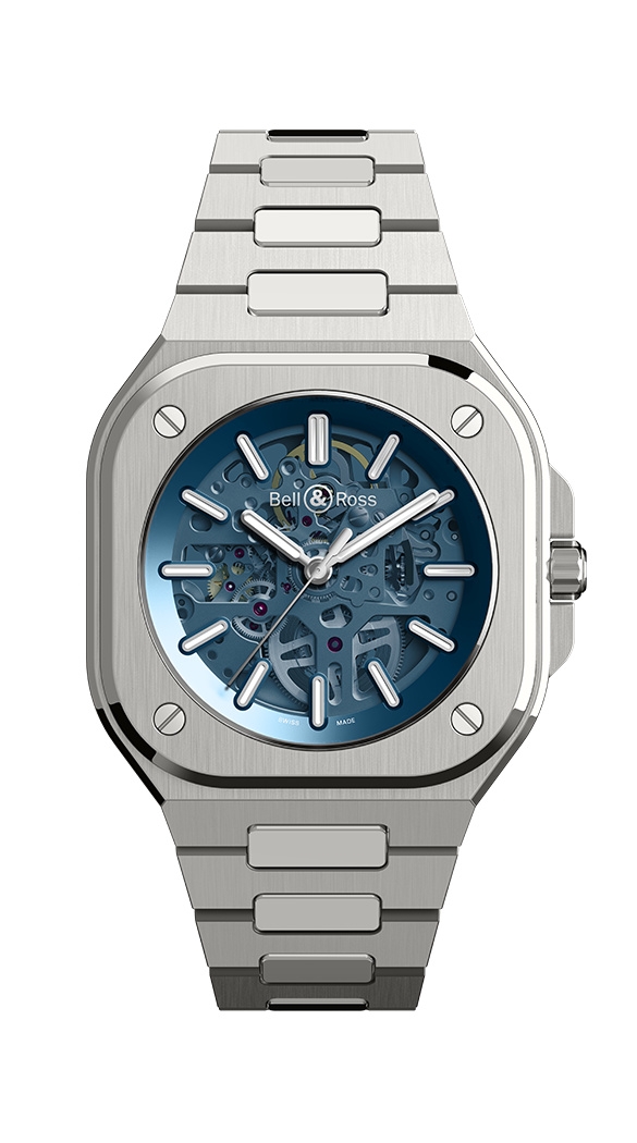 Bell & Ross BR05A-BLU-SKST/SST : BR 05 Stainless Steel / Skeleton Blue / Bracelet