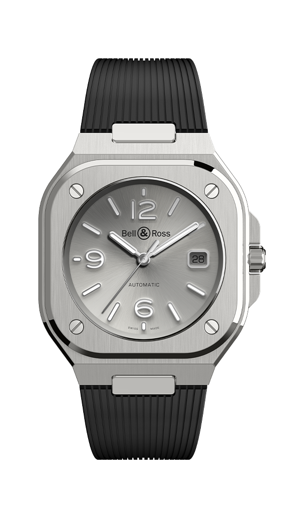 Bell & Ross BR05A-GR-ST/SRB : BR 05 Stainless Steel / Silver / Rubber