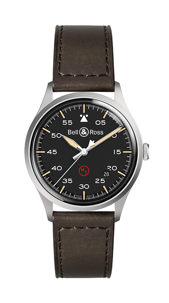 Bell & Ross BRV192-MIL-ST/SCA : BR V1-92 Stainless Steel / Black - Military / Calf