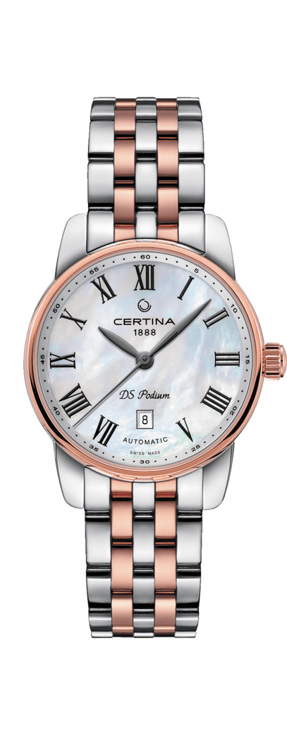 Certina C001.007.22.113.00 : DS Podium Automatic 29 Stainless Steel / Rose Gold PVD / MOP / Bracelet