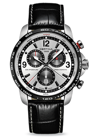 Certina C001.647.16.037.00 : DS Podium Big Size Chrono 1/100 Sec Stainless Steel / Panda
