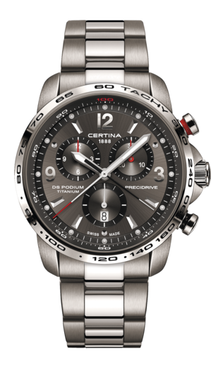 Certina C001.647.44.087.00 : DS Podium Big Size Chrono 1/100 Sec Titanium / Grey