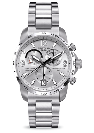 Certina C0016391103700 : DS Podium Big Size Chrono GMT Silver