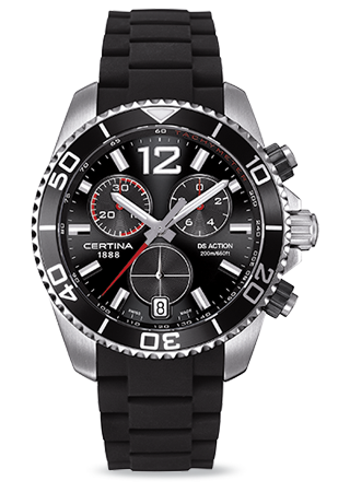 Certina C013.417.17.057.00 : DS Action Chronograph Quartz Stainless Steel / Black / Rubber