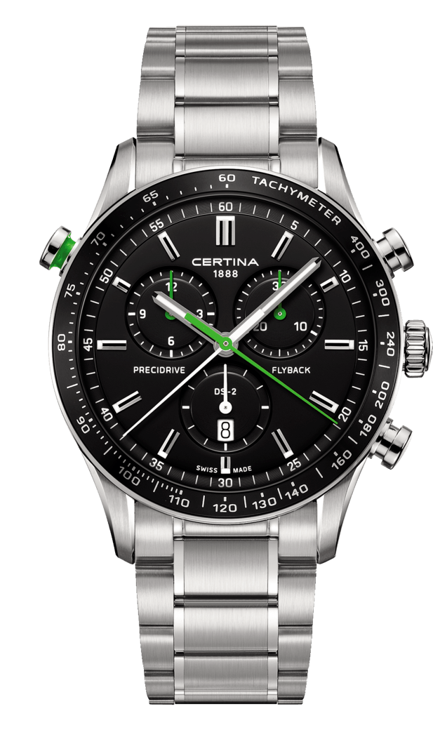 Certina C024.618.11.051.02 : DS-2 Chronograph Flyback Stainless Steel / Black / Bracelet