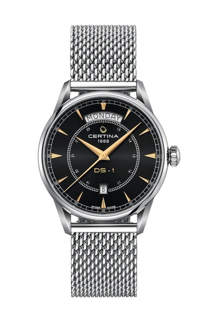 Certina C029.430.11.051.00 : DS-1 Day Date Stainless Steel / Black / Mesh