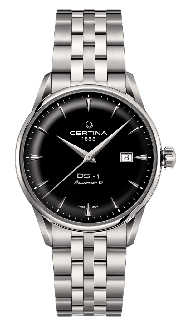 Certina C029.807.11.051.00 : DS-1 Powermatic 80 40 Stainless Steel / Black / Bracelet