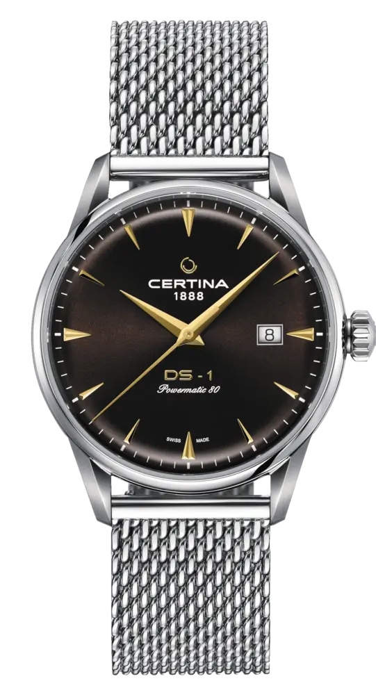 Certina C029.807.11.291.02 : DS-1 Powermatic 80 40 Stainless Steel / Brown / Mesh