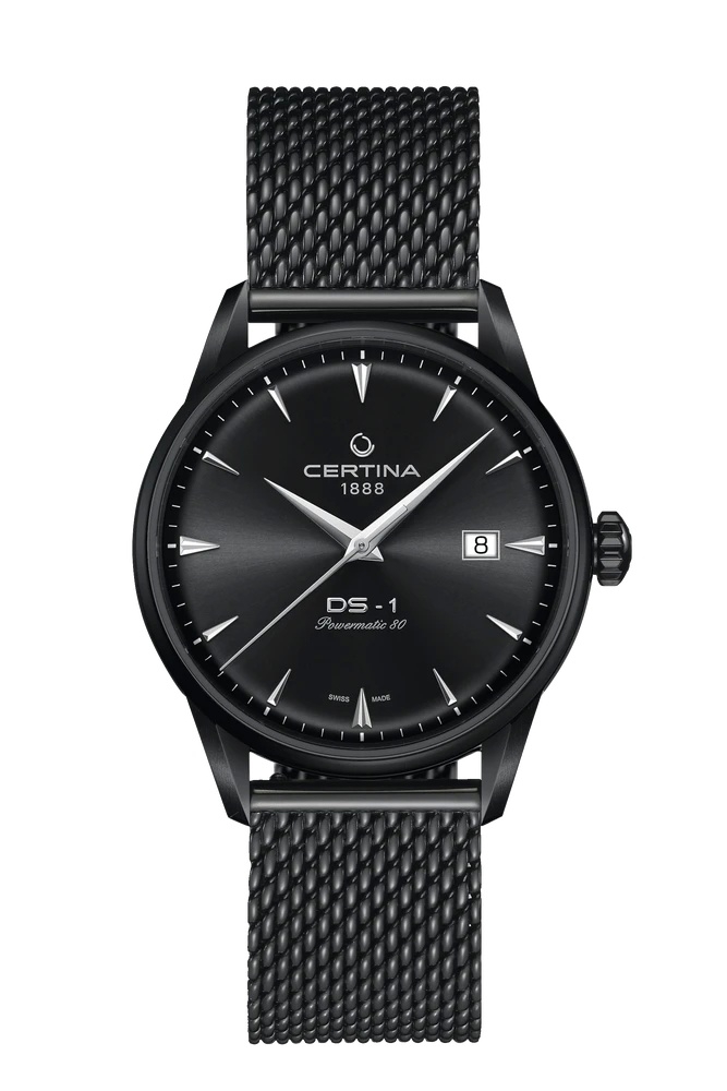 Certina C029.807.33.051.00 : DS-1 Powermatic 80 40 PVD / Black / Mesh