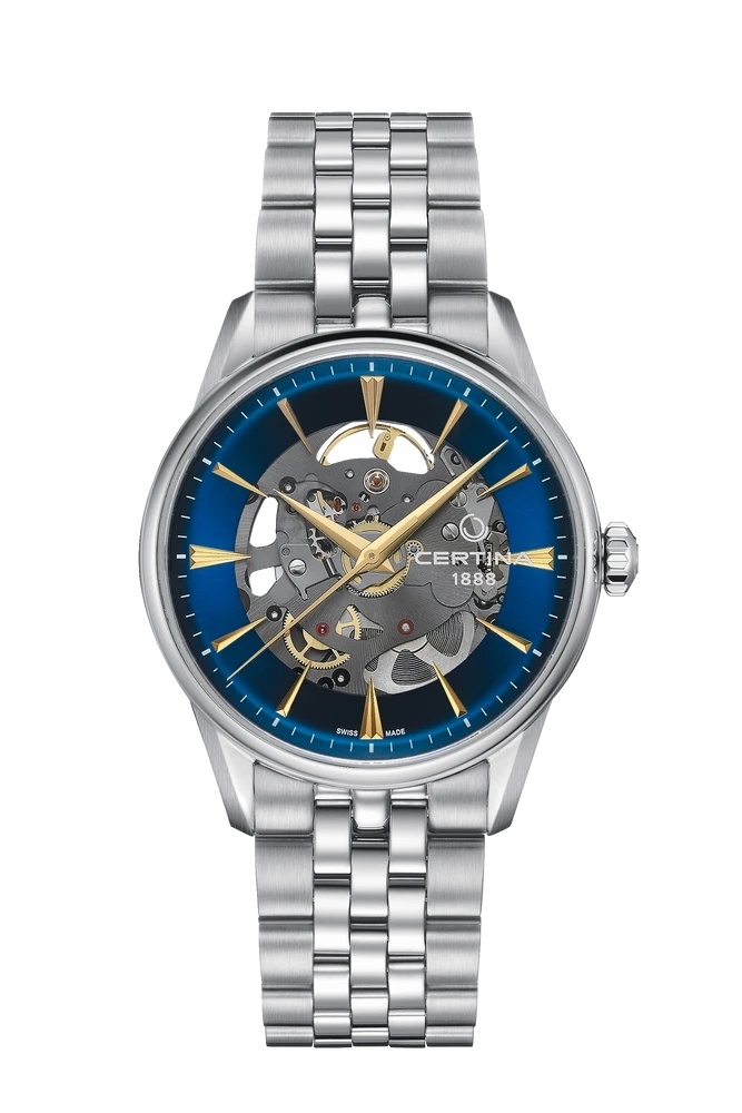 Certina C029.907.11.041.00 : DS-1 Skeleton Stainless Steel / Blue / Bracelet