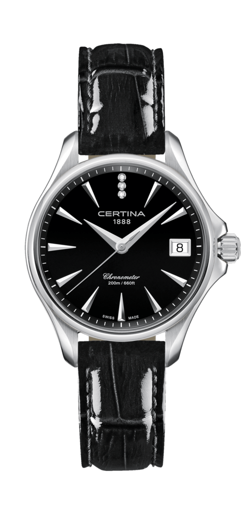 Certina C032.051.16.056.00 : DS Action Diamonds 33.8 Stainless Steel / Black / Strap