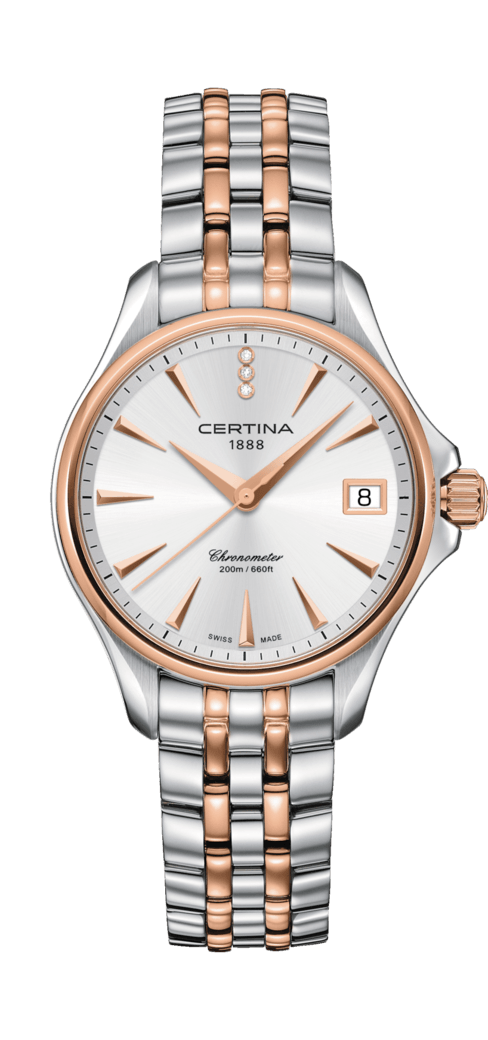 Certina C032.051.22.036.00 : DS Action Diamonds 33.8 Stainless Steel - Rose Gold / Silver
