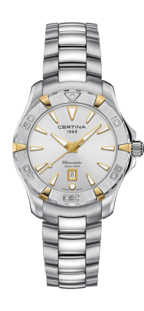 Certina C032.251.21.031.00 : DS Action Lady Stainless Steel - Yellow Gold / Silver / Bracelet