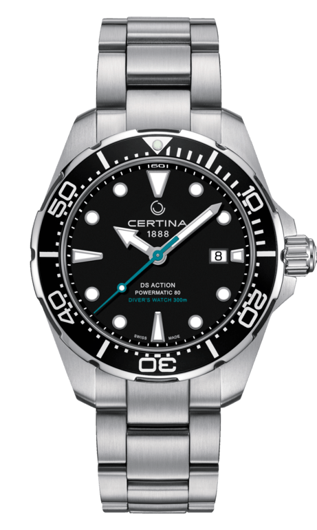 Certina C032.407.11.051.10 : DS Action Diver Powermatic 80 Stainless Steel / Black / Bracelet / Sea Turtle Conservancy