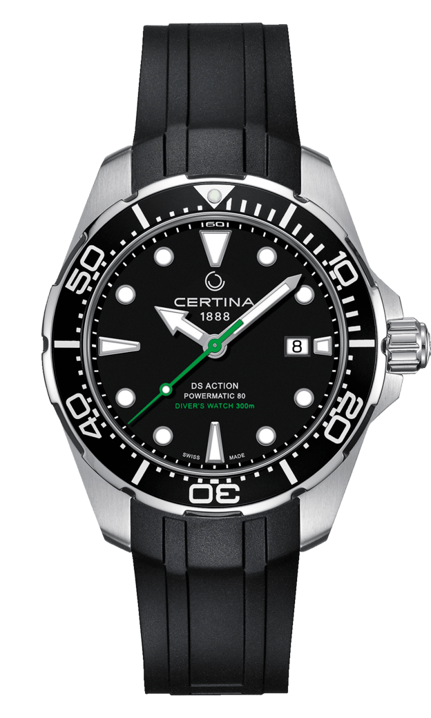 Certina C032.407.17.051.00 : DS Action Diver Powermatic 80 43 Stainless Steel / Black / Rubber