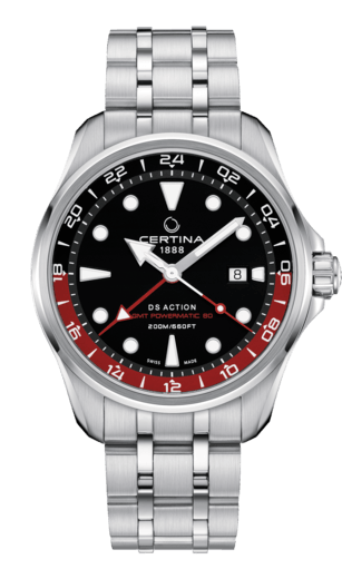 Certina C032.429.11.051.00 : DS Action GMT Powermatic 80 Stainless Steel / Black / Bracelet