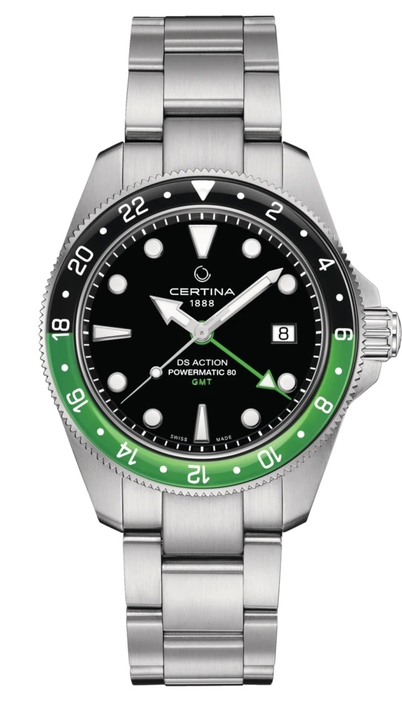 Certina C032.929.11.051.00 : DS Acition GMT Powermatic 80 Stainless Steel / Black / Bracelet