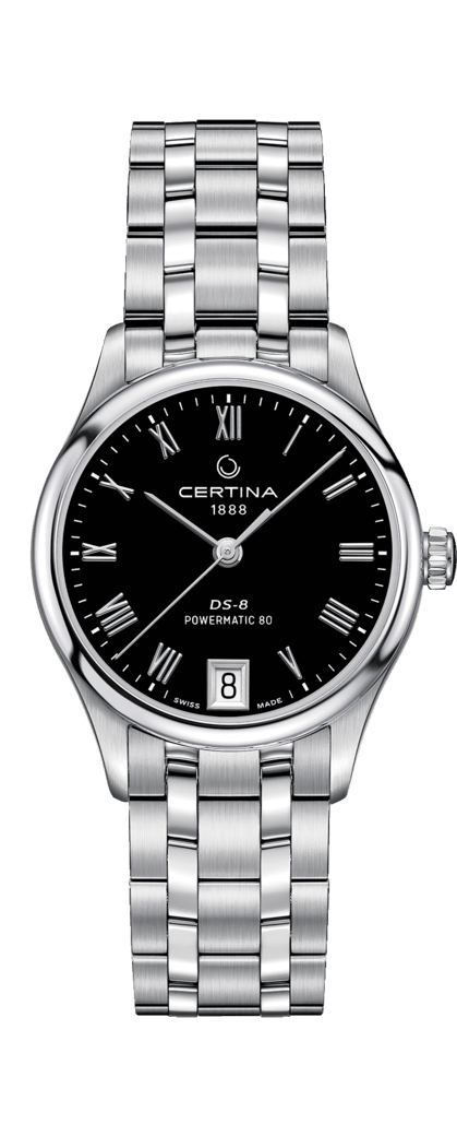 Certina C033.207.11.053.00 : DS-8 Powermatic 80 Lady Stainless Steel / Black / Bracelet