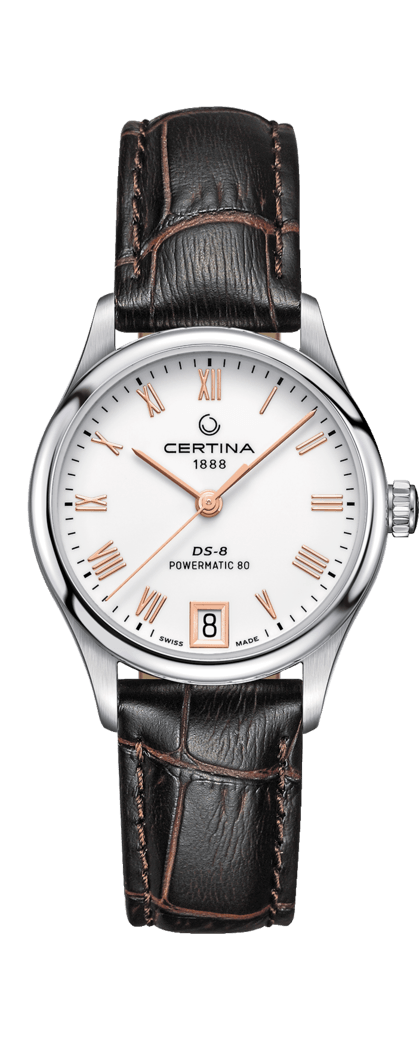Certina C033.207.16.013.00 : DS-8 Powermatic 80 Lady Stainless Steel / White / Strap