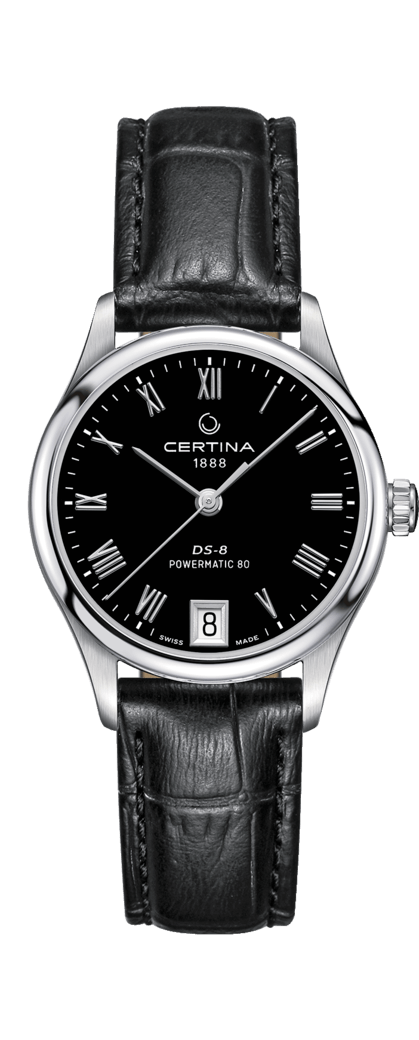 Certina C033.207.16.053.00 : DS-8 Powermatic 80 Lady Stainless Steel / Black / Strap