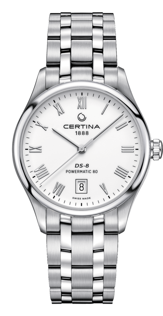 Certina C033.407.11.013.00 : DS-8 Powermatic Stainless Steel / White / Bracelet