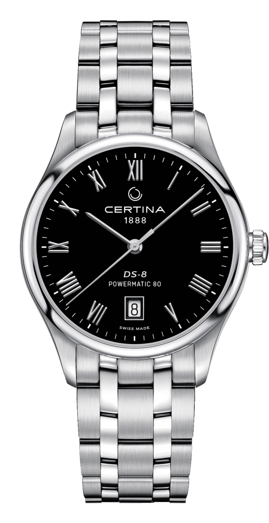 Certina C033.407.11.053.00 : DS-8 Powermatic Stainless Steel / Black / Bracelet