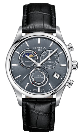Certina C033.450.16.351.00 : DS-8 Chronograph Moon Phase Stainless Steel / Grey / Strap