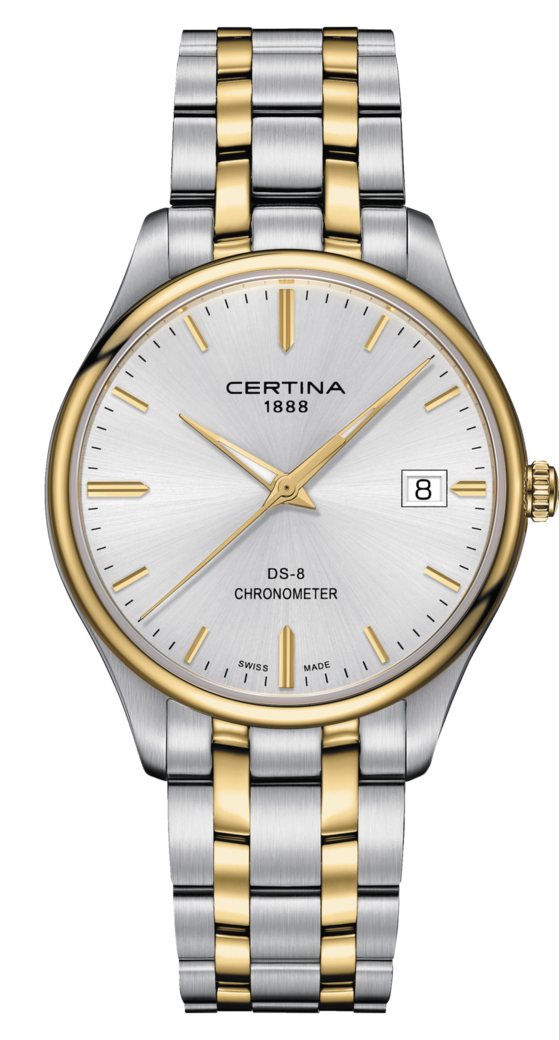 Certina C033.451.22.031.00 : DS-8 Chronometer Stainless Steel / Yellow Gold PVD / Silver