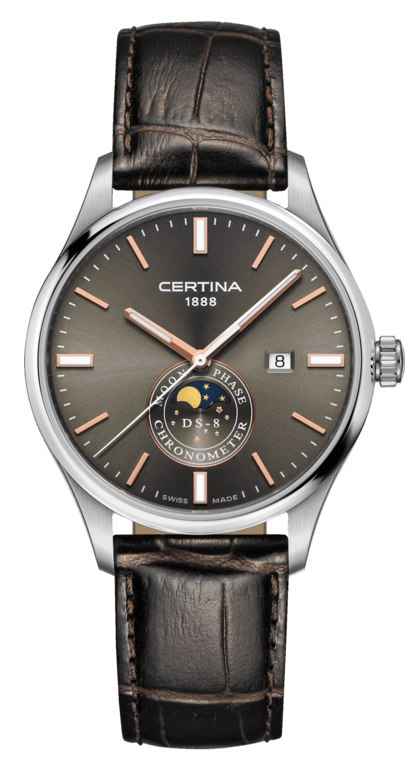 Certina C033.457.16.081.00 : DS-8 Moon Phase Stainless Steel / Anthracite / Strap