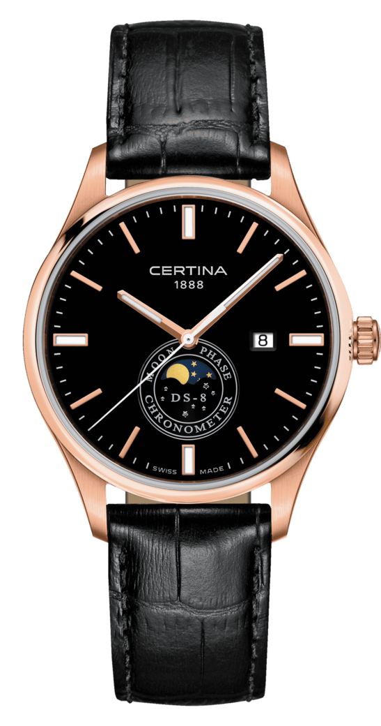 Certina C033.457.36.051.00 : D8-8 Moon Phase Rose Gold / Black