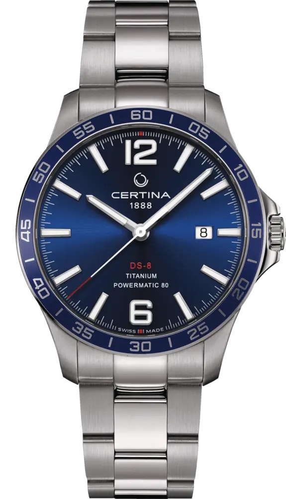 Certina C033.807.44.047.00 : DS-8 Powermatic Titanium / Blue / Bracelet