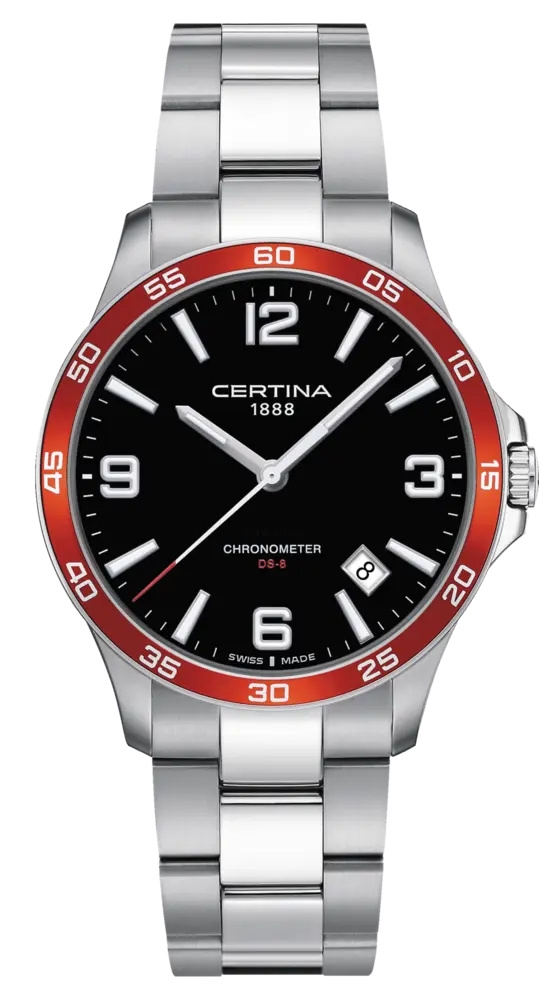 Certina C033.851.11.057.01 : DS-8 Chronometer 41.5 Stainless Steel / Black / Bracelet
