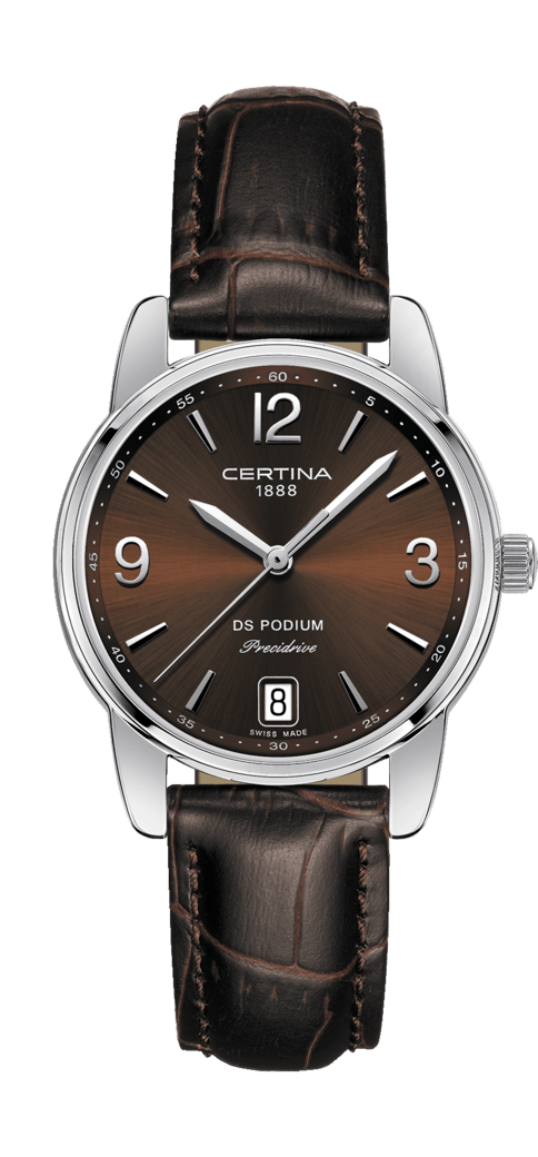 Certina C034.210.16.297.00 : DS Podium 33 Stainless Steel / Brown / Strap