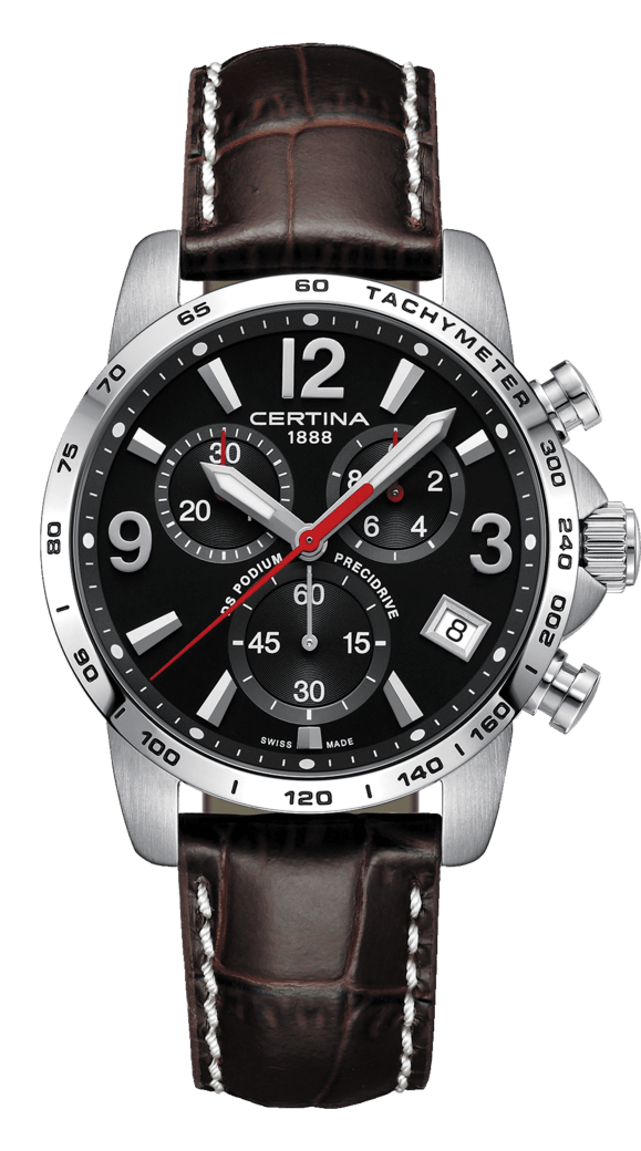 Certina C034.417.16.057.00 : DS Podium Chronograph 1/10 Sec Stainless Steel / Black / Strap