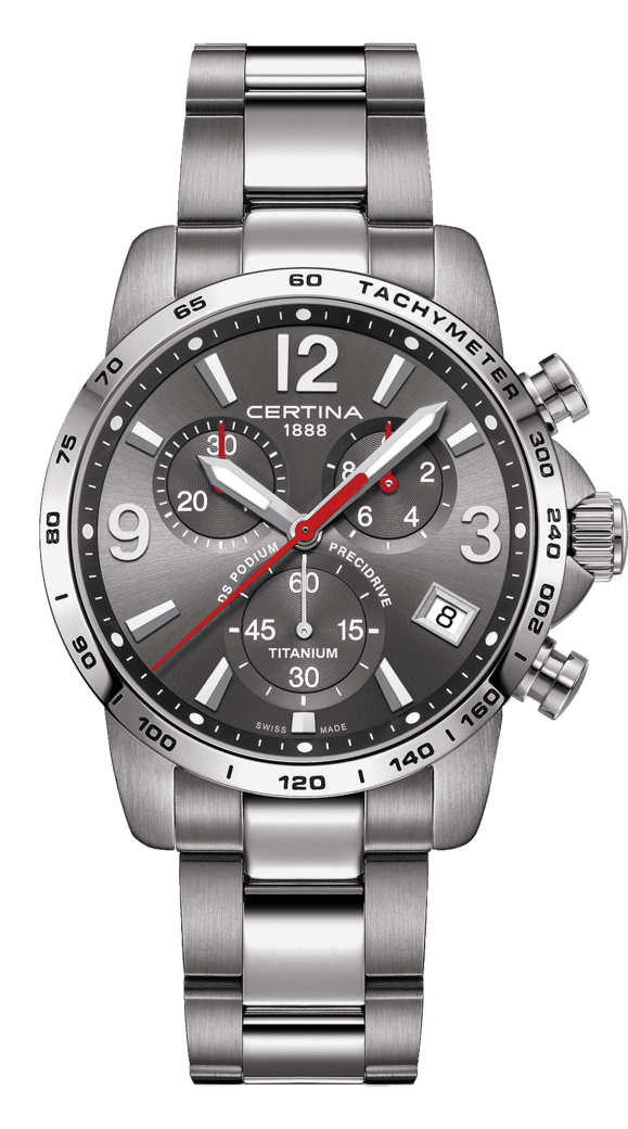Certina C034.417.44.087.00 : DS Podium Chronograph 1/10 Sec Titanium / Grey / Bracelet