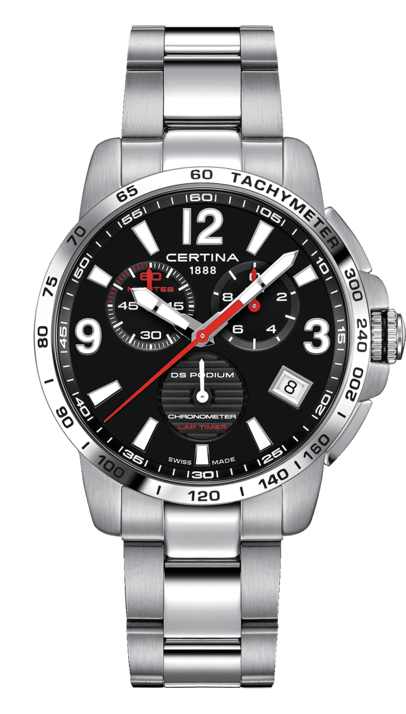 Certina C034.453.11.057.00 : DS Podium Lap Timer Stainless Steel / Black / Bracelet