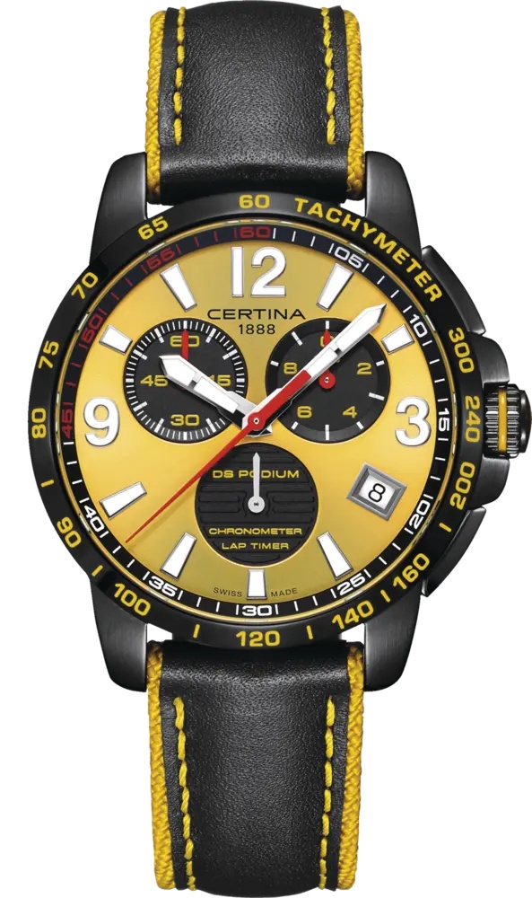 Certina C034.453.36.367.00 : DS Podium Lap Timer PVD / Yellow