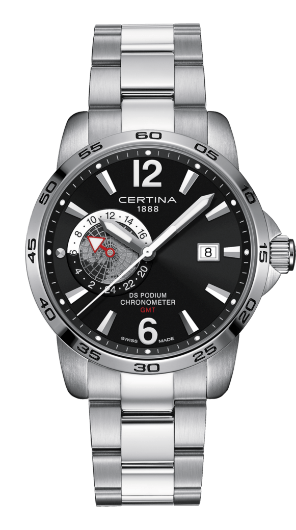 Certina C034.455.11.057.00 : DS Podium GMT Stainless Steel / Black / Bracelet