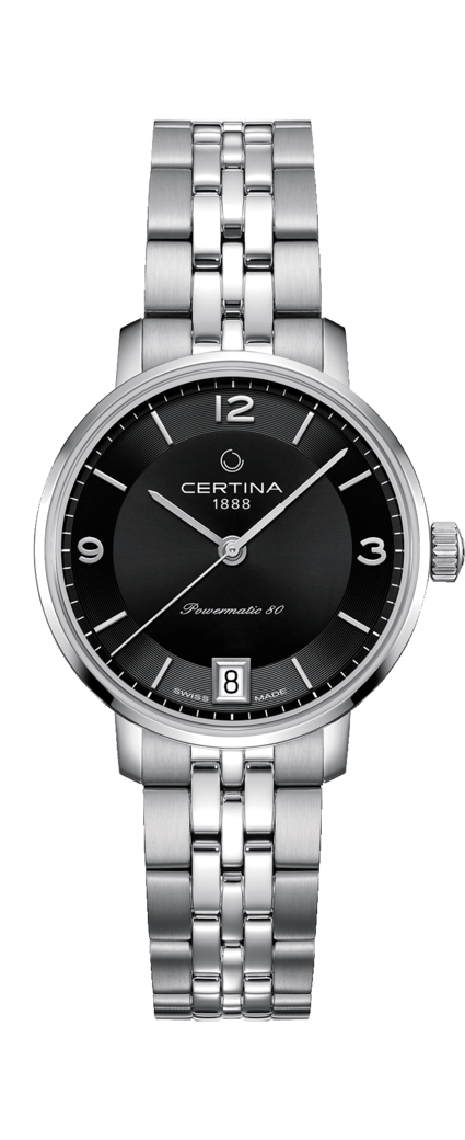 Certina C035.207.11.057.00 : DS Caimano Powermatic 80 Stainless Steel / Black / Bracelet