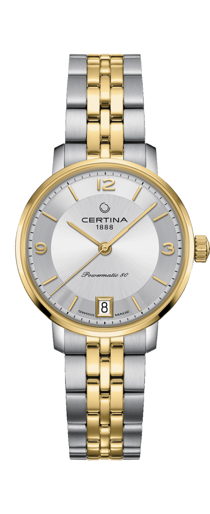 Certina C035.207.22.037.02 : DS Caimano Powermatic 80 Stainless Steel / Yellow Gold PVD / Silver / Bracelet