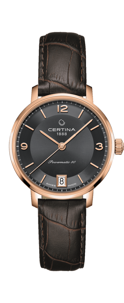 Certina C035.207.36.087.00 : DS Caimano Powermatic 80 Rose Gold PVD / Grey / Strap