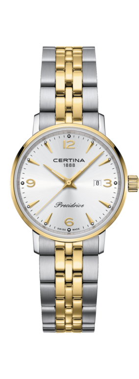 Certina C035.210.22.037.02 : DS Caimano Lady Stainless Steel - Yellow Gold / Silver / Bracelet
