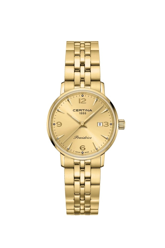 Certina C035.210.33.367.00 : DS Caimano Yellow Gold / Champagne / Bracelet