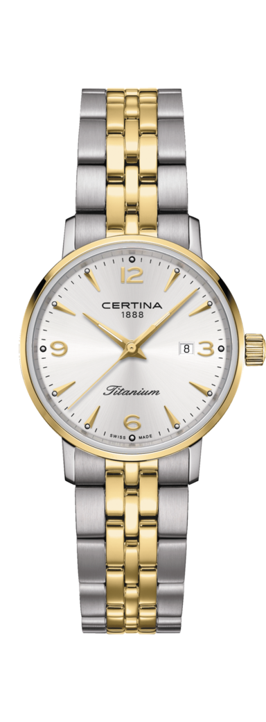 Certina C035.210.55.037.02 : Ds Caimano Lady Titanium - Yellow Gold / Silver / Bracelet